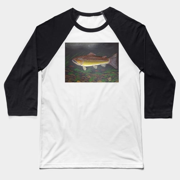 Brown Trout in the Stream Baseball T-Shirt by Matt Starr Fine Art